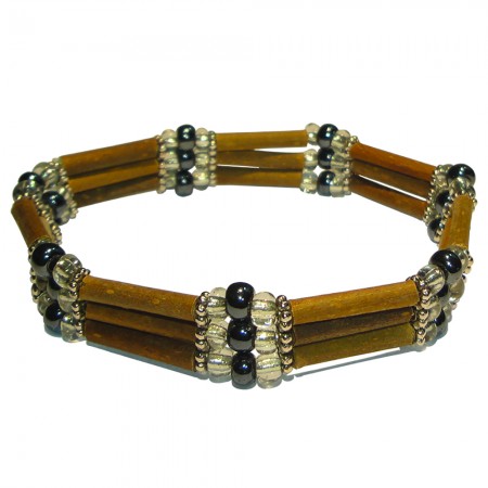 Bracelet Perles grises anthracites
