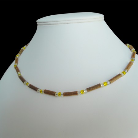 Collier Perles jaunes