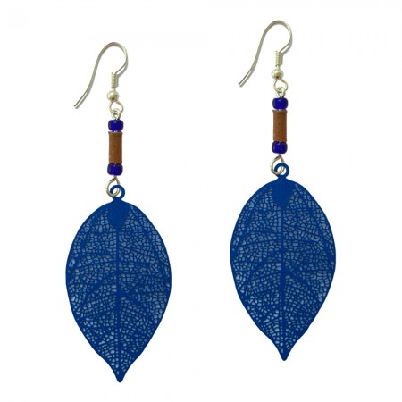 Boucles d'oreilles bleues foncées