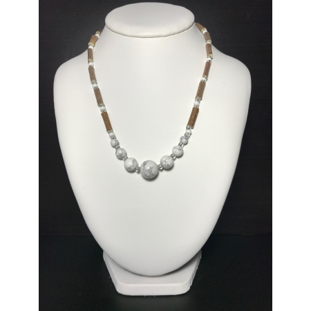 Collier Howlite Blanc