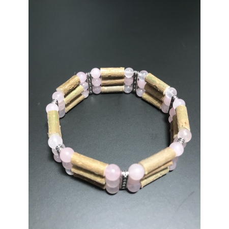 Bracelet Triple Quartz rose