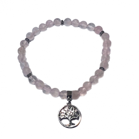 Bracelet Quartz Rose Arbre de Vie