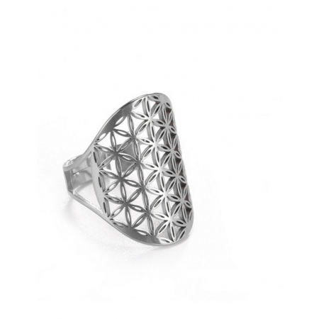 019 Bague fleur de Vie réglable silver