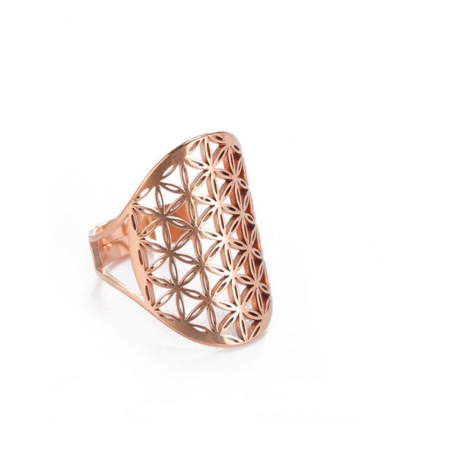 021 Bague fleur de Vie réglable rosé