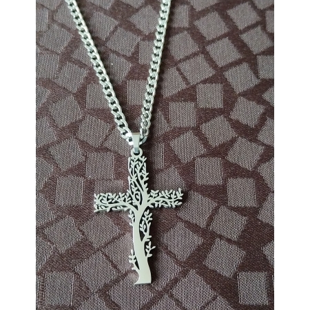 Collier arbre de Vie croix silver