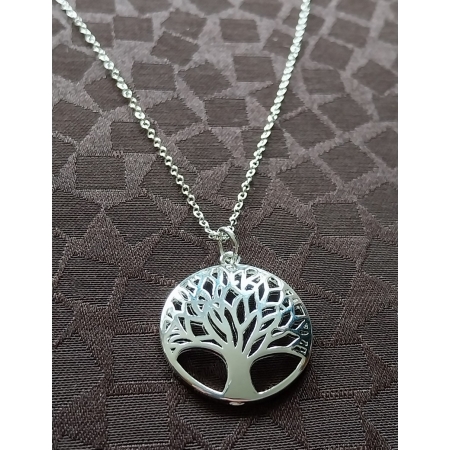 Collier arbre de Vie bombé silver