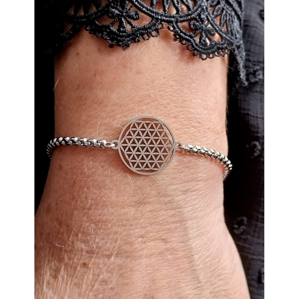 Bracelet fleur de vie silver