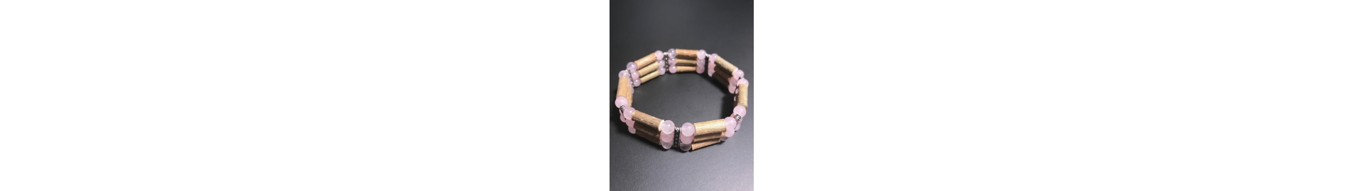 Bracelet triple bois et pierre